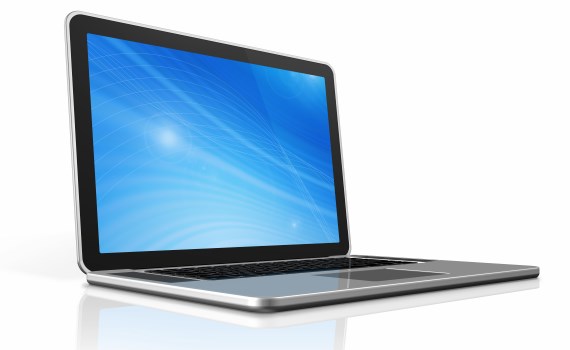 laptop på hvit bakgrunn